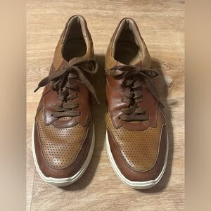 Old Money Allen Edmonds OSBORN Mens Brown Leather Dress Casual Sneakers 10D